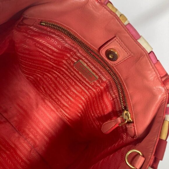 PRADA BN1653 Multicolore Logo braid Shoulder Bag Tote Bag Handbag Shoulder Bag - Picture 14 of 16